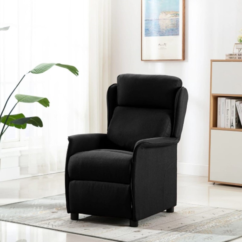 Fauteuil inclinable en tissu noir 
