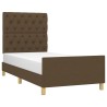 Cadre de lit sans matelas marron foncé 80x200 cm tissu 