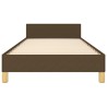 Cadre de lit sans matelas marron foncé 80x200 cm tissu 
