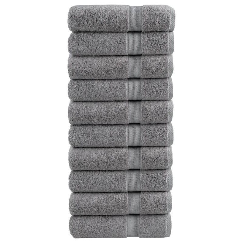 Serviettes de bain de qualité supérieure SOLUND 10 pcs gris 