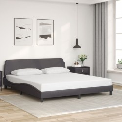 Cadre de lit sans matelas gris 180x200 cm similicuir 