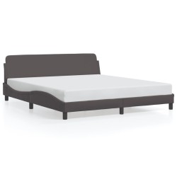 Cadre de lit sans matelas gris 180x200 cm similicuir 