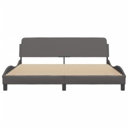 Cadre de lit sans matelas gris 180x200 cm similicuir 