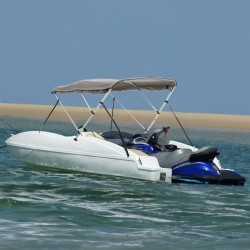 Toit bimini à 3 arceaux parois latérales 183x(137-152)x137 cm 
