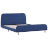 Cadre de lit sans matelas bleu tissu 140x200 cm 