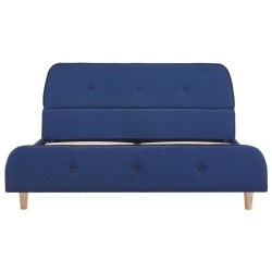 Cadre de lit sans matelas bleu tissu 140x200 cm 