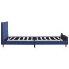 Cadre de lit sans matelas bleu tissu 140x200 cm 