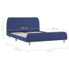 Cadre de lit sans matelas bleu tissu 140x200 cm 