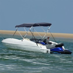 Toit bimini à 3 arceaux parois latérales 183x(154-167)x137 cm 