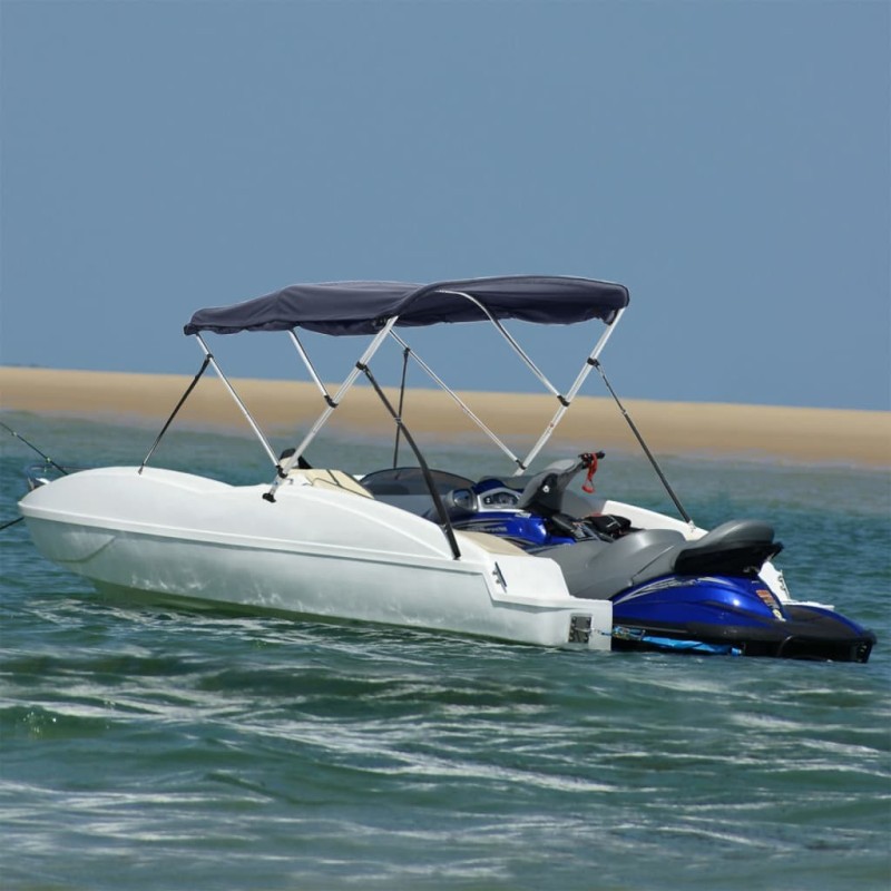 Toit bimini à 3 arceaux parois latérales 183x(154-167)x137 cm 