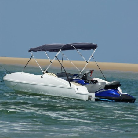 Toit bimini à 3 arceaux parois latérales 183x(154-167)x137 cm 