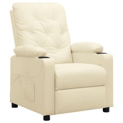 Fauteuil inclinable Crème Similicuir 