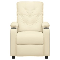 Fauteuil inclinable Crème Similicuir 