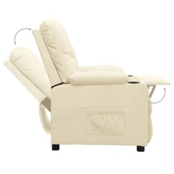 Fauteuil inclinable Crème Similicuir 