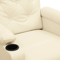 Fauteuil inclinable Crème Similicuir 