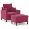 Fauteuil avec repose-pied Rouge bordeaux 60 cm Velours 