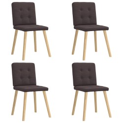 Chaises à manger lot de 4 marron foncé tissu 