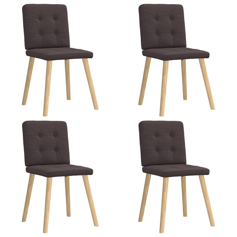 Chaises à manger lot de 4 marron foncé tissu 