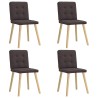 Chaises à manger lot de 4 marron foncé tissu 