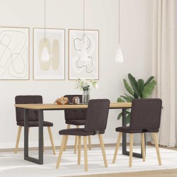 Chaises à manger lot de 4 marron foncé tissu 
