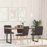 Chaises à manger lot de 4 marron foncé tissu 
