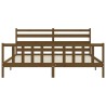 Cadre de lit sans matelas marron miel 200x200cm bois pin massif 