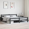 Cadre de lit sans matelas gris foncé pin massif 180x200 cm 