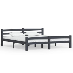 Cadre de lit sans matelas gris foncé pin massif 180x200 cm 