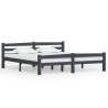 Cadre de lit sans matelas gris foncé pin massif 180x200 cm 