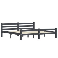 Cadre de lit sans matelas gris foncé pin massif 180x200 cm 