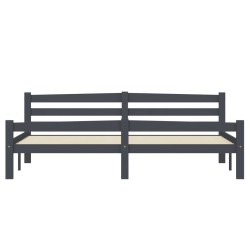 Cadre de lit sans matelas gris foncé pin massif 180x200 cm 