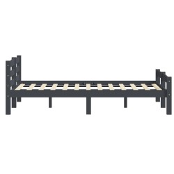 Cadre de lit sans matelas gris foncé pin massif 180x200 cm 