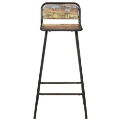 Chaises de bar lot de 2 bois de récupération solide 