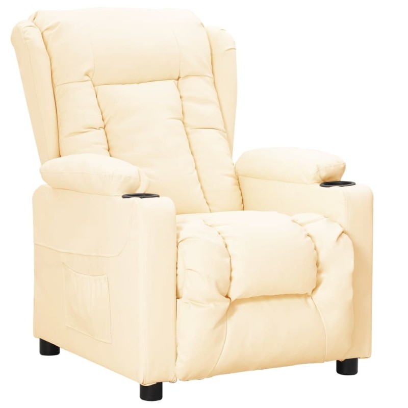 Fauteuil inclinable Crème Similicuir 