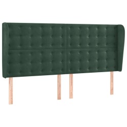 Tête de lit avec oreilles Vert foncé 203x23x118/128 cm Velours 