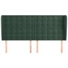 Tête de lit avec oreilles Vert foncé 203x23x118/128 cm Velours 