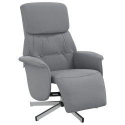 Fauteuil inclinable avec repose-pieds gris clair tissu 