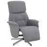 Fauteuil inclinable avec repose-pieds gris clair tissu 