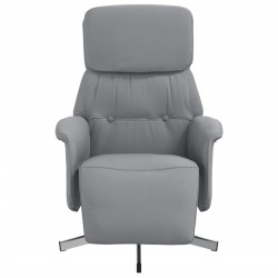 Fauteuil inclinable avec repose-pieds gris clair tissu 