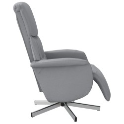 Fauteuil inclinable avec repose-pieds gris clair tissu 
