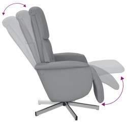 Fauteuil inclinable avec repose-pieds gris clair tissu 