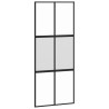 Porte coulissante noir 90x205 cm verre trempé aluminium 