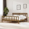 Cadre de lit sans matelas marron miel bois massif 200x200 cm 