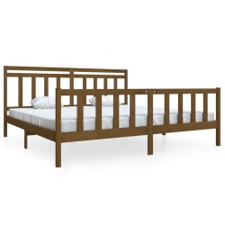 Cadre de lit sans matelas marron miel bois massif 200x200 cm 
