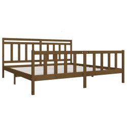 Cadre de lit sans matelas marron miel bois massif 200x200 cm 
