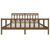 Cadre de lit sans matelas marron miel bois massif 200x200 cm 