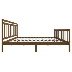 Cadre de lit sans matelas marron miel bois massif 200x200 cm 