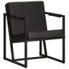 Fauteuil noir cuir véritable 