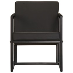 Fauteuil noir cuir véritable 