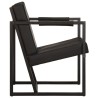 Fauteuil noir cuir véritable 
